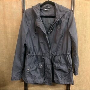 JouJou Women's Gray Hooded Utility Jacket Sz XL